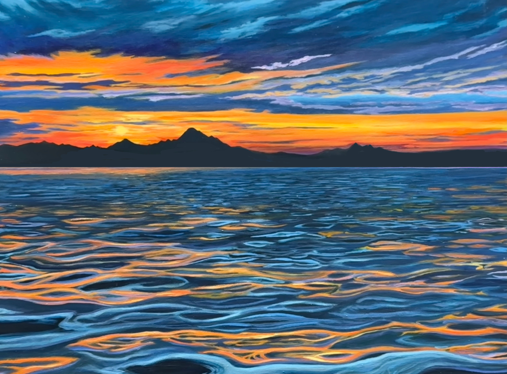 Home Carol Adams Art Sunset Mt Baker